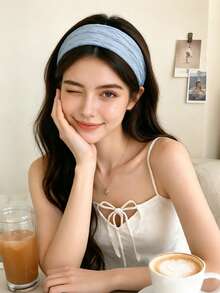 1pc Women's Solid Color Wide Headband, Multiple Colors Available, Suitable For Commuting, Travel And Daily Face Washing - Multicolor - View 4