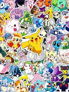 asmodee 100pcs Pokemon Cartoon Graffiti Stickers Pikachu Luggage Pocket Monsters Notebook - Multi-color - View 1