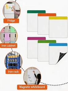 40/22/10pcs Reusable Magnetic Memo Set, Erasable Whiteboard Stickers, Fridge Magnets, Classification Labels, Message Notes, Memo Pads, Colorful Magnetic Label Paper, Office Meeting Warehouse File Management Storage Identification Stickers, Rewritable Easy-To-Erase Multi-Color Assortment, Freely Movable, Suitable For Whiteboards, Magnetic Surfaces And Metal Plates, Classroom Must Haves, Classroom Organisation, Classroom - Label Sticker Set - View 10