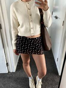 Fall/Winter Milk White Casual Knit Cardigan, All-Match Versatile Gentle Elegant Going Out Top - Light Yellow - View 1