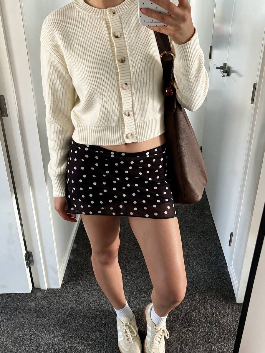 Fall/Winter Milk White Casual Knit Cardigan, All-Match Versatile Gentle Elegant Going Out Top - Light Yellow - View 1