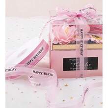 Happy Birthday Chiffon Ribbon ~ Bow Ribbon Packaging For Bouquet, Clothing, Cake, Gift Box - Multicolor - View 2