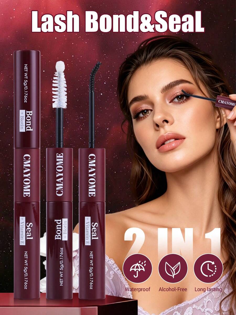 1/2/3/4/5pcs Eyelash Glue, High Adhesion Long-Lasting Non-Peeling, 2-In-1 Quick Dry Eyelash Glue & Fixing Glue, Suitable For All-Day Wear, Perfect For Halloween, Great Gift