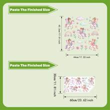 1pc Dreamy Rainbow Cloud & Flower Wall Sticker, Cozy Fairy Tale Style Self-Adhesive Decorative Decal - Multicolor - View 3