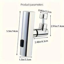 1pc Modern Kitchen Faucet Aerator, 3-In-1 360° Rotating Waterfall Spout, Water-Saving Aerator With 3 Water Flow Modes | Polished Surface, Pressure-Boosting Extension Rod, Anti-Splash Nozzle, Suitable For RV Kitchen And Kitchen Sink, Kitchen Faucet Extender - View 12