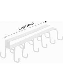 1pc Bohemian Style Double Row Hanging Hooks, Easy Installation Damage-Free Iron Cup Rack, Suitable For Kitchen, Bathroom And Bedroom, Under Cabinet Hanging Cup Hooks, Double Row Metal Hanging Rack, Kitchen Storage Rack For Tableware And Coffee Cup Organization - A - View 8