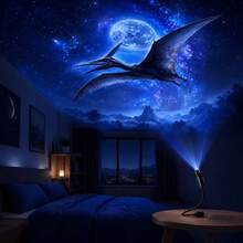 Fantasy Dinosaur Theme LED Ambient Night Light, Bedroom Bedside Decor Atmosphere Lamp, With 6 Replaceable Slides, 360° Rotation, Suitable For Car, Camping, Office, Thanksgiving, Night Light, Social Scenes - Dinosaur Projection Light - View 8
