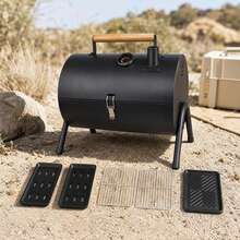 Portable Folding Outdoor Charcoal Grill With Double-Sided Griddle Pan For Home And Camping - View 11