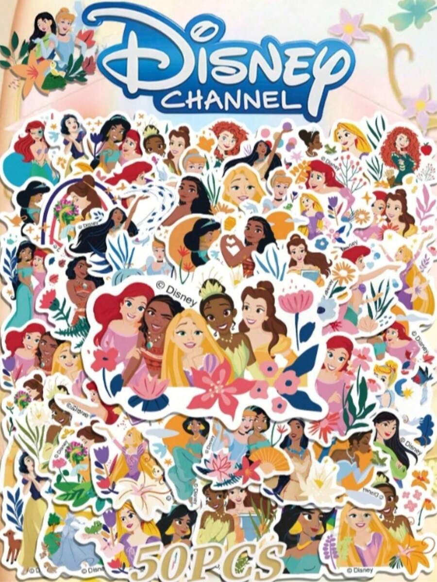 Disney Princess Stickers, Creative And Cute Office Decoration Stickers, Suitable For Decorating Desktops, Folders, Pen Holders, Notebooks, And Other Graffiti Stickers - A - View 1