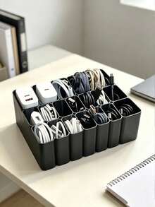 Kotak Penyimpanan Multifungsi, Organizer Kosmetik, Organizer Kabel Meja, Kotak/Baki Penyimpanan Kabel USB Tahan Lama, Bahan Plastik, Keranjang Penyimpanan Serbaguna Rumah Tangga, Dekorasi Meja Kantor, Kotak Penyimpanan Aksesori, Aksesori Meja, Perlengkapan Kantor, Dekorasi Kantor, Tempat Pena, Barang-Barang Kecil Kantor, Organizer Aksesori Elektronik Penting, Model Laci, Cocok Untuk Rumah dan Kantor, Alat Penyimpanan Rumah Tangga Praktis - MultiWarna - View 1