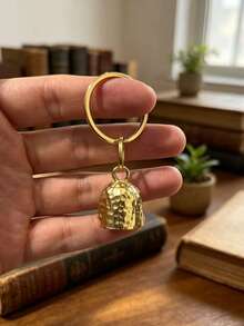 Brass Vintage Distressed Bell, Hammered Texture Bell Pendant, Camping Backpack Charm Bell, Pet Collar Bell, Home Decor Bell, Keychain Bell - 1PC - View 8