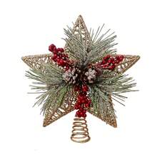 1pc 11.5 Inch Christmas Tree Topper Star, Shiny Gold Sequin Plastic Star, Suitable For Holiday Party Home Decor, Fireplace Mantel Shelf Tabletop Centerpiece, Durable Non-Fading, Lightweight Easy To Install, Indoor Outdoor Christmas New Year Wedding Universal - Multicolor - View 11