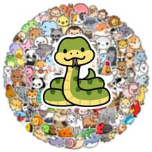 TOOUEE 100-200pcs Cute Kawaii Animals Theme Mini Stickers ,Vinyl Stickers For Water Bottle, Laptop,Phone, Scarpbook, Skateboards, Sticker Packs -Creative Stickers For Party Favors, Christmas Stocking Stuffers,Birthday Decorations - Multicolor - View 9
