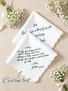Custom Personalized Wedding Handkerchiefs – Embroidered Text And Tassel Accents; Elegant Lace Accessories For Weddings And Bachelorette Parties - Multicolor - View 10