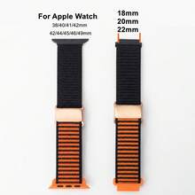 Fashion Magnetic Strap Compatible With Apple Watch/ Galaxy Watch/ Watch/ Watch Band For Woman Man,Nylon Replacement Bracelet Watch Accessories - Black and Orange - View 7