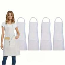 1/3/5/10pcs Women's Polyester Apron, Simple Black With Pockets, Thickened Waist, Fashionable Home Kitchen Workwear, Kitchen Supplies - Multicolor - View 3