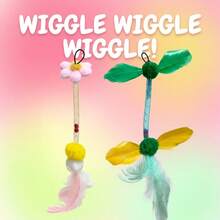 Feather Cat Teaser Replacement Head Mesh Tube Bell Cat Toy Teaser Stick Accessory Colorful Cat Interactive Supplies Flower Green Leaf Mesh Tube Fur Ball Bell Interactive Pet Toy Suitable For Kitten/Adult Cat Training And Play Bite-Resistant Cat Teaser Tool Interactive Boredom Relief Self-Entertainment - Multicolor - View 4