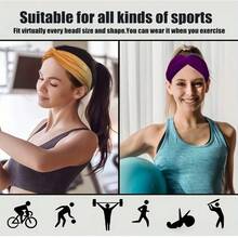 2pcs Set Of Bohemian Style Wide Headband For Women - Sweat Absorbing Lightweight Yoga Exercise Headband With Vintage Print Design - Multicolor - View 3