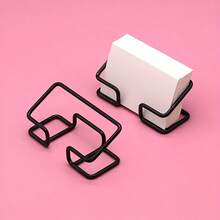1pc Iron Art Business Card Holder Desktop Card Clip Storage Rack Creative Metal Display Card Stand - View 6