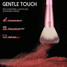 27/1pc Light Pink All In One Beginner Makeup Tools Set , 20Pcs Versatile Makeup Brushes , 2Pcs Makeup Sponges , 2Pcs Finger Powder Puffs , 1Pc Bow Hairband , 2Pcs Wrist Bands , Practical Complete Kit For Daily Full‑Face Makeup - Multicolor - View 3