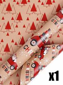 Christmas Gift Wrapping Paper, New Large Roll, Double-Sided Gift Wrapping Paper, Kraft Paper, Suitable For Christmas Gift Wrapping, Christmas Decorations And Christmas Return Gift Wrapping. - One Size Fits All - View 13