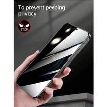 5pcs Anti-Peeping Tempered Glass Screen Protector, Compatible With Apple 6/6s, 7/8/Plus, X/Xs/XS Max, 11/11 Pro/11 Pro Max, 12 Mini/12/12 Pro/12 Pro Max, 13/13 Mini/13 Pro/13 Pro Max, 14/14 Plus/14 Pro/14 Pro Max, 15/15 Plus/15 Pro/15 Pro Max, 16/16 Pro/16 Pro Max, 17/17 Air/17 Pro/17 Pro Max - Black - View 6