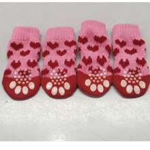 4 Pairs Dog Socks Anti-Slip Bottom Anti-Dirt Anti-Scratch Pet Foot Covers Indoor Warm Shoes Socks For Small Dogs - Multicolor - View 24