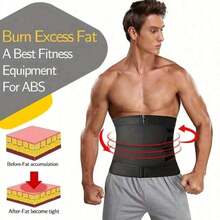 1pc Waist Trainer Belt - Adjustable Support For Shaping Waist And Belly, Enhancing Sweating During Workouts - Black - View 6