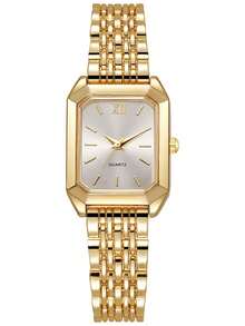 1pc Women's Watch Set, Fashion Classic 5-Bezel Bracelet Watch, Square Dial, Suitable For Daily Wear And Gifting - Gold - View 8