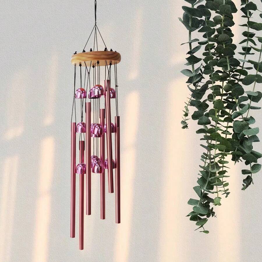 Pink Aluminum Tube Wind Chimes, Home Wind Chime Hanging Decor, Outdoor Yard Wind Chime Decoration, Home Decor Hanging Ornament - Wind Chime - View 1