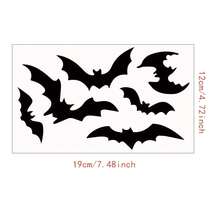 6pcs/Set Halloween Matte Bat Stickers Home Decor Indoor Decoration Stickers Holiday Decoration Stickers - Bat Sticker - View 6