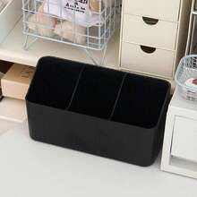 Multi-Compartment Desktop Stationery Organizer, Large Capacity Pen Holder Storage Box, Suitable For Back To School Season, Multi-Compartment Design Can Store Pens, Sticky Notes, Stickers, Cute Aesthetic Desktop Decor - Striped Storage Box - View 9