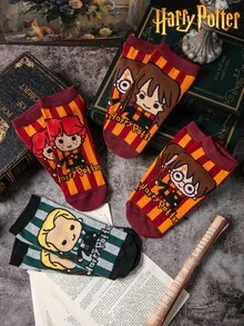 1/4 Pair Warner Bros Cartoon Jacquard Creative Vertical Stripe Street Style Socks, Halloween Socks - Multicolor - View 4