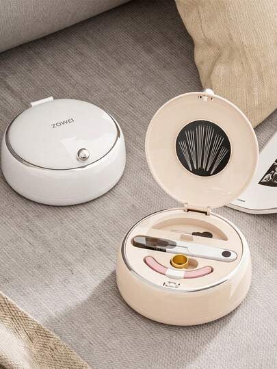 Magnetic Sewing Kit, High-End Practical Home Sewing Storage Box, Mini Portable Sewing Bag, Suitable For Home Daily Sewing, Dorm Life, Travel And More. The Product Features A Round Exquisite Shell With Built-In Multi-Compartment Storage Space, Magnetic Design For Secure Storage Of Sewing Needles, Comes With Various Sewing Tools, Easy To Categorize And Store Without Losing, Solid Craftsmanship And Outstanding Quality. Compact Size Doesn't Take Up Space