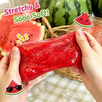 1pc Texture Ice Cream Watermelon Slushy, Seed Bursting Sound Effect, Perfect For Holidays, Birthday Gifts, Halloween, Thanksgiving, Christmas, Labor Day, Back To School, Party Gifts, Crunchy Squish, Crunchy Butter Squish, Dumpling Squish, School Supplies, Btsarmy, Halloween Decor, Halloween Squishy, Dumplings, Slushy Ball, Fidget Toys, Halloween Squishy Toys, Squeeze