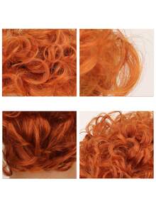 Women's Short Orange Red Curly Wig, Anime Cosplay Wig For Adult, Soft Breathable Heat Resistant Synthetic Hair Wig For Party Costume (Orange) - Orange - View 7