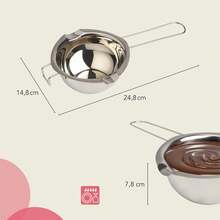 Silver Premium Water‑Bath Pot, 14cm Stainless Steel Melting Bowl With Ergonomic Handle For Kitchen Cooking - View 4