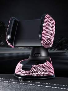 Adjustable Sparkling Sequin Full Rhinestone Suction Cup 360° Adjustable Crystal Car Phone Holder, Bling Car Phone Holder,Crystal Auto Dashboard Air Vent Cell Phone Mount, Universal Car Phone Holder Mount For Windshield, Dashboard And Air Vent, Car Accessories Spring Gift - Multicolor - View 4