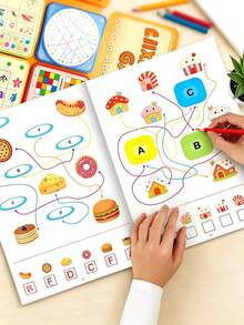 Children's Mixed Puzzle Game Workbook, Includes 4 Types Of Content: Visual Attention Training, Find The Difference, Brain Thinking Challenge, Riddle Book, Suitable For Early Learning Children's Educational Training Workbook - Multicolor - View 4