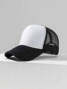 1pc Unisex Colorblock Mesh Breathable Baseball Cap, Foam Trucker Hat, Suitable For Baseball, Badminton, Running, Hiking, Fishing, Daily Wear - Multicolor - View 15