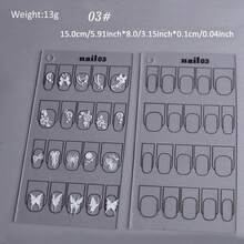1PC Acrylic Nail Art Practice Display Board, Double-Sided Reusable Nail Shape Template For Nail Art Practice And Display, Nail Styling Tool, For Daily Nail Art And Beginners - Clear - View 12