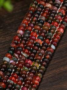 1 Strand 2x4mm Abacus Stone Beads Natural Tourmaline Agate Round Spacer Beads For Jewelry Making Diy Beading Accessories - Multicolor - View 1