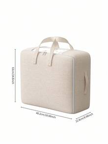 Tianshan Linen Sheer Handheld Clothing Storage Bag, Beige, Reinforced Double Handles, Large Capacity, Foldable - View 2