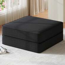 Boneless Sofa Bed - Black - 1 Stool - View 2
