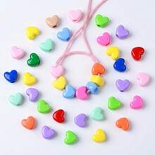 11x16mm Acrylic Heart Beads Solid Color Love Shape Spacer Loose Beads For Jewelry Making DIY Bracelet Necklace Earring Keychain Phone Chain - Large Heart With Holes - View 1