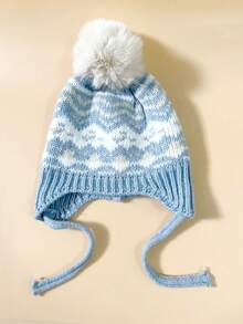 1PC Unisex Kids Versatile Earflap Knitted Knitted Hat, Warm Knitted Earflap Hat For Autumn/Winter - Ear Protection - View 6