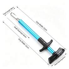 1pc Painless Fish Hook Remover Tool, Fishing Gear Fast Hook Removal, Large Fish Hook Extractor, Aluminum Alloy Portable T-Shaped Hook Remover, Portable T-Shaped Deep Throat Hook Extractor - Blue - View 4