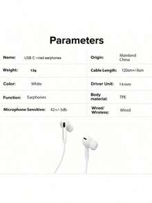 Earbud In-Ear Berkabel USB-C dengan Mikrofon Terintegrasi, Isolasi Kebisingan, Suara Stereo, Kontrol Volume, Earphone Gaming untuk Ponsel & PC, Kompatibel dengan Sebagian Besar Perangkat Jack USB-C, untuk iPhone 15 Pro, 16 Pro Max, 17 Air, Kompatibel dengan Galaxy S25/S24/S23/S22/S21/S20 - View 7