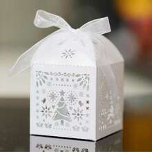 25pcs/Pack Christmas Gift Decoration Boxes Snowman Reindeer Snowflake Christmas Tree Pearlescent Paper Mini Exquisite Square Boxes 5*5*8cm Holiday Party Gift Packaging - Multicolor - View 6