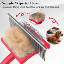 1pc Pet Dog Grooming Brush, Suitable For Golden Retriever, Poodle And Labrador Retriever, Extra Long Needle Comb, For Removing Knots, Shedding, Tangles And Matting - Multicolor - View 6